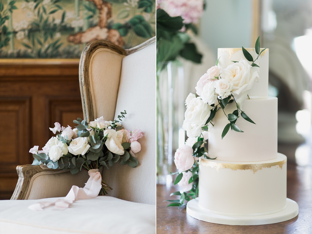 Amerton Cakes Gold Foil Wedding Cake with Peonies and Roses for Sandon Hall wedding photo